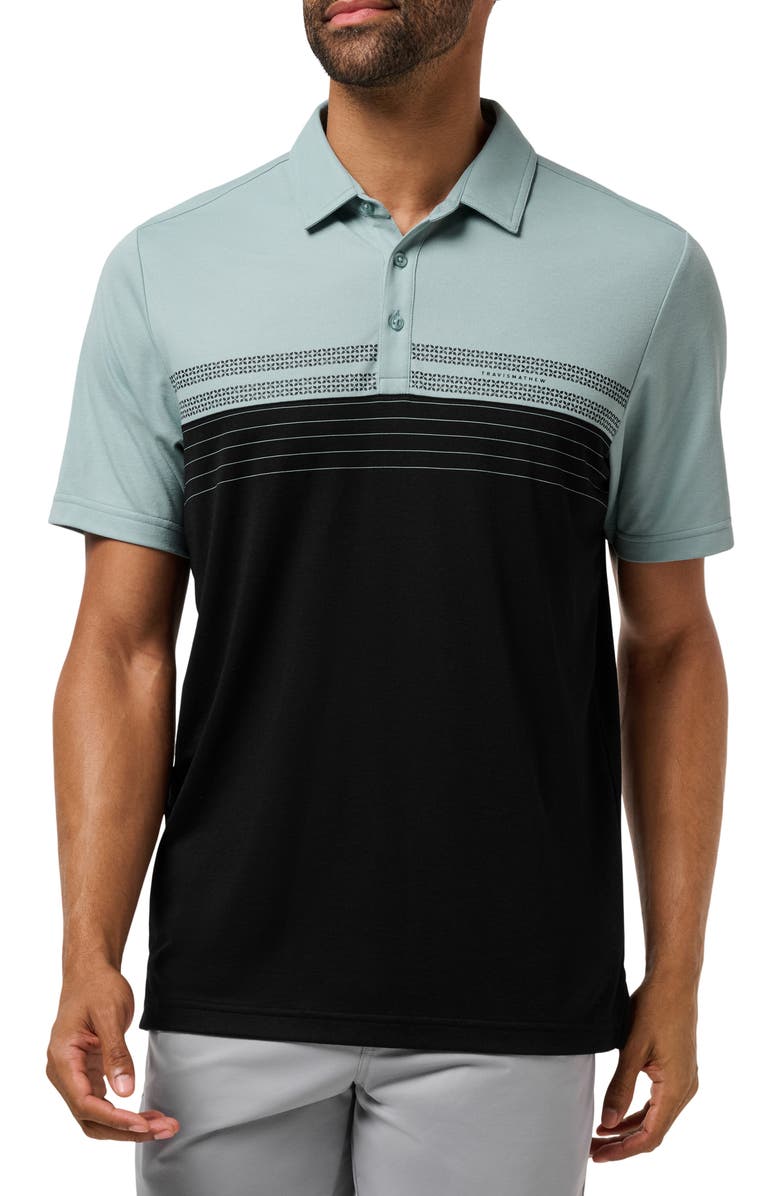 TravisMathew Postcard Book Colorblock Polo Shirt, Main, color, Arona