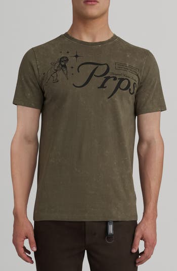 Prps Mott Cotton Graphic T-shirt In Olive