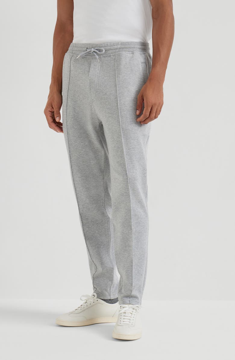 Brunello Cucinelli Trousers with crête, Alternate, color, Medium Grey