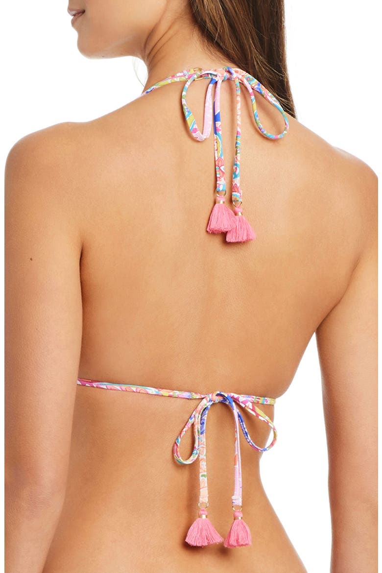 Triangle Bikini Top, Alternate, color, PINK MULTI