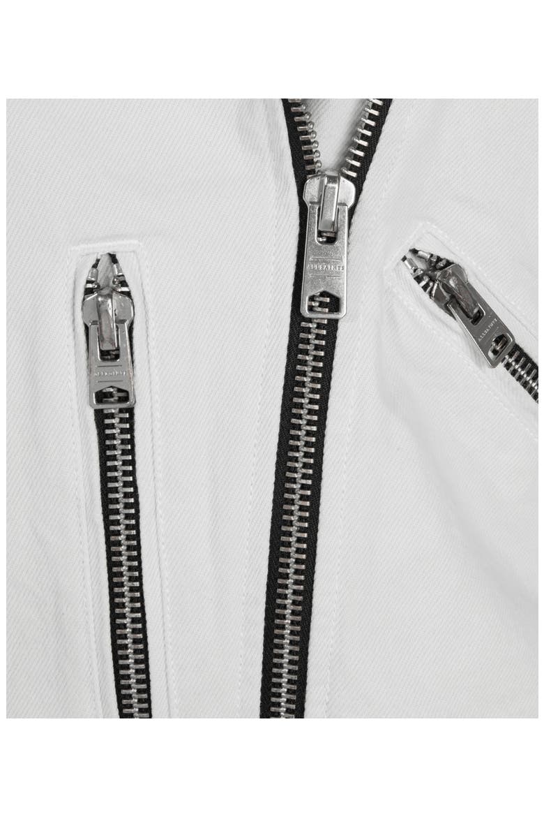 Balfern Denim Biker Jacket, Alternate, color, STONE WHITE