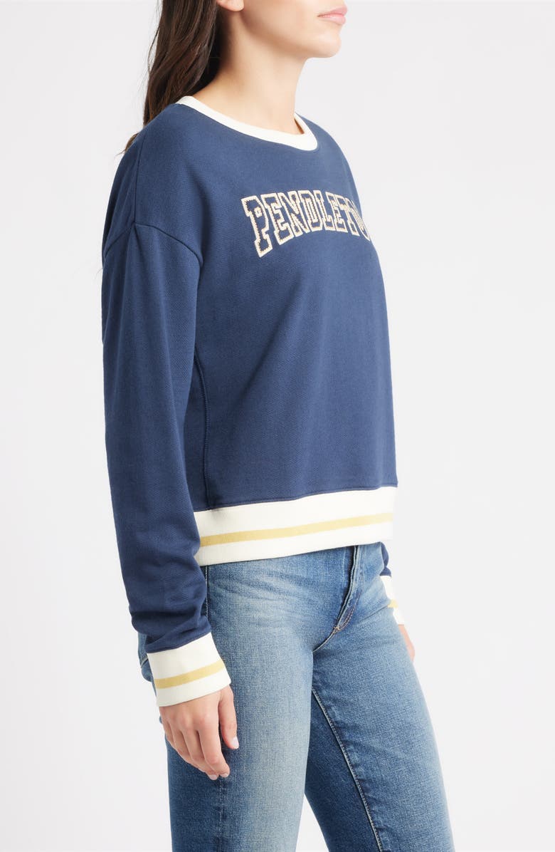 Pendleton Logo Embroidered Cotton French Terry Sweatshirt, Alternate, color, Navy