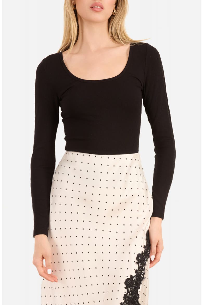 Skyler Rib Knit Top, Main, color, BLACK