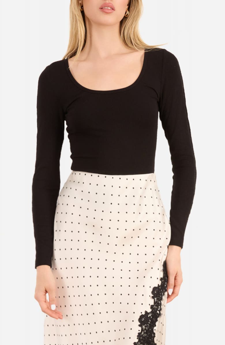 CAMI NYC Skyler Rib Knit Top, Main, color, Black