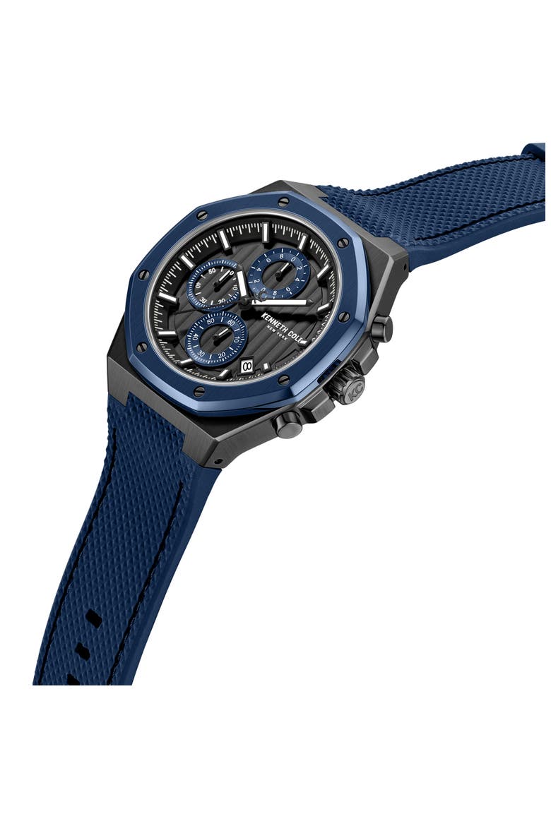 Benson Open Heart Blue Dial Automatic Bracelet Watch, 43mm, Alternate, color, BLUE/ SILVER