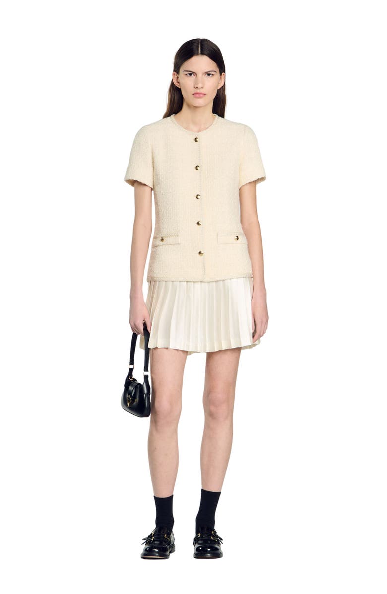 SANDRO Tweed dress, Alternate, color, 