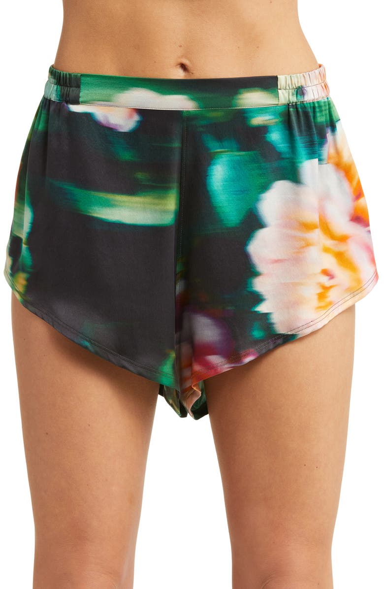 Lunya Washable Silk Tee Short Pajamas, Alternate, color, Aurora Garden