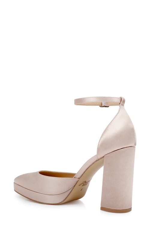 Jewel Badgley Mischka Stephanie Ankle Strap Platform Pump In Gold