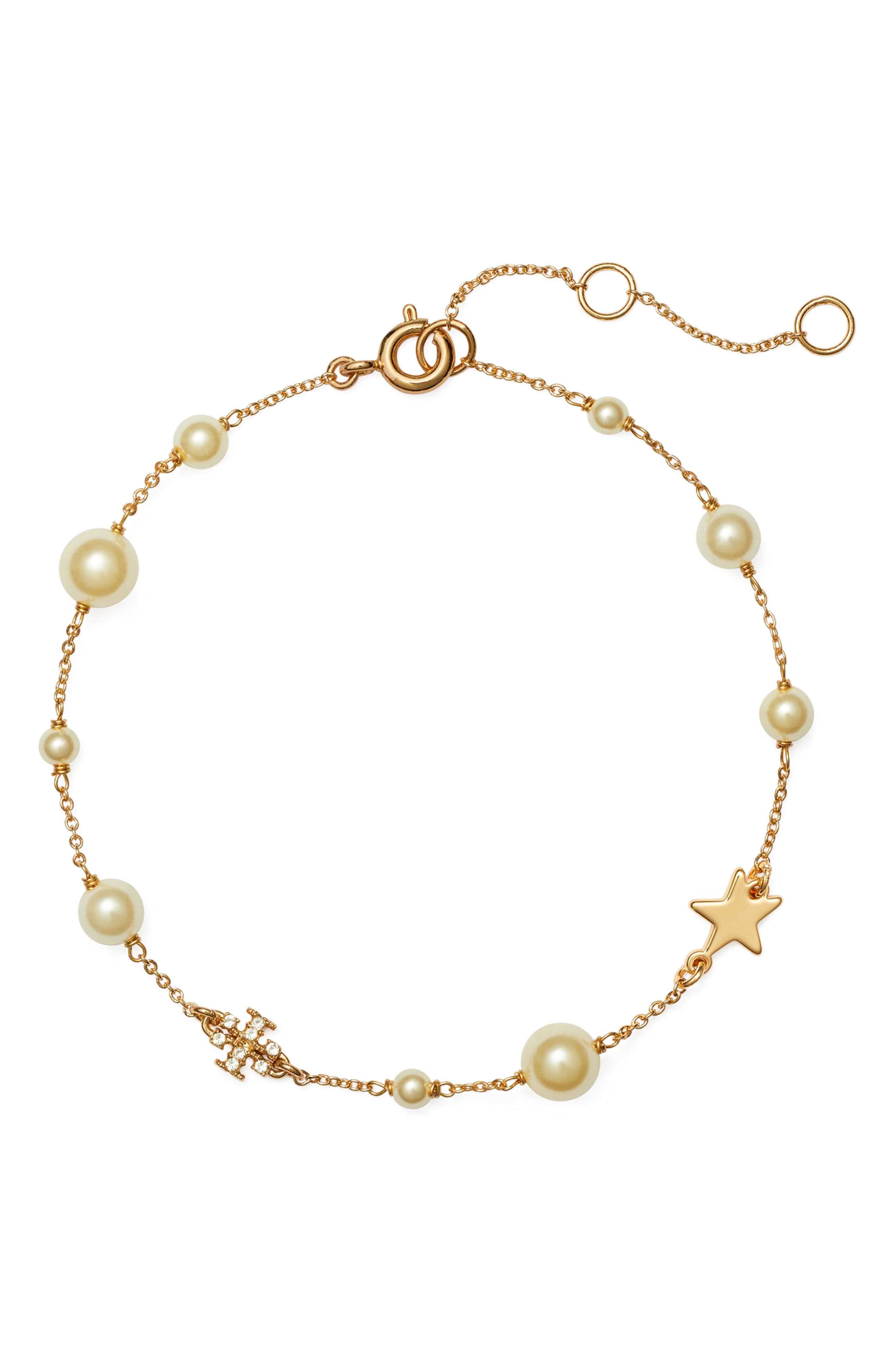 Женские аксессуары Tory Burch Delicate Moondance Pearl Bracelet