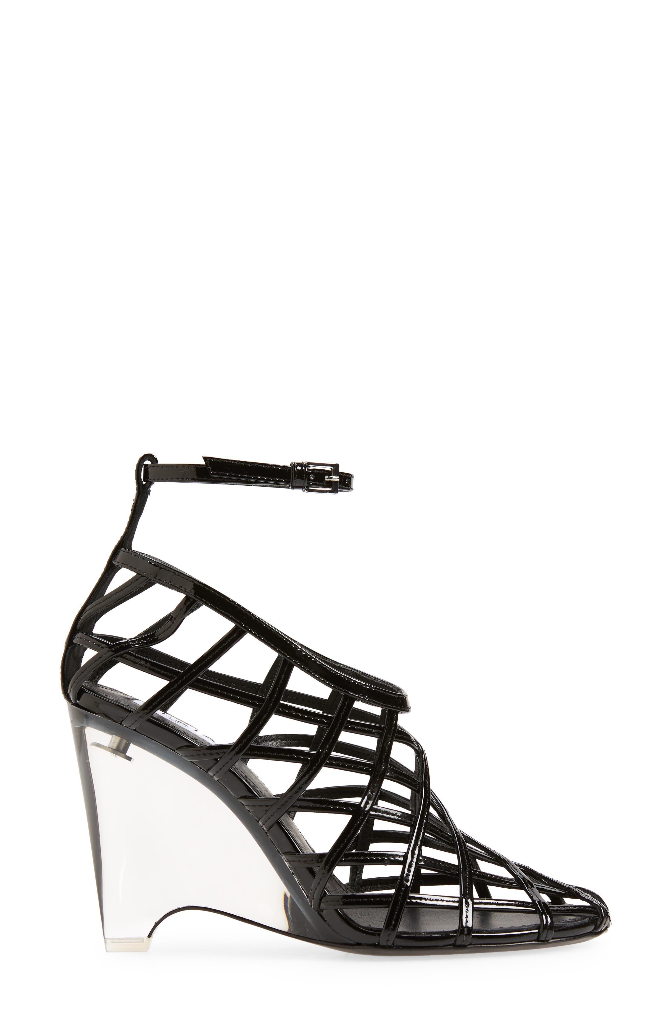 Alaïa Clear Wedge Cage Pump, Alternate, color, 