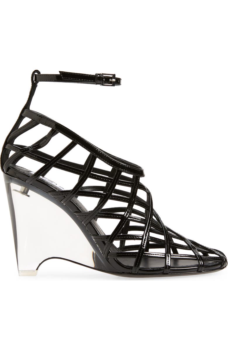 Alaïa Clear Wedge Cage Pump, Alternate, color,