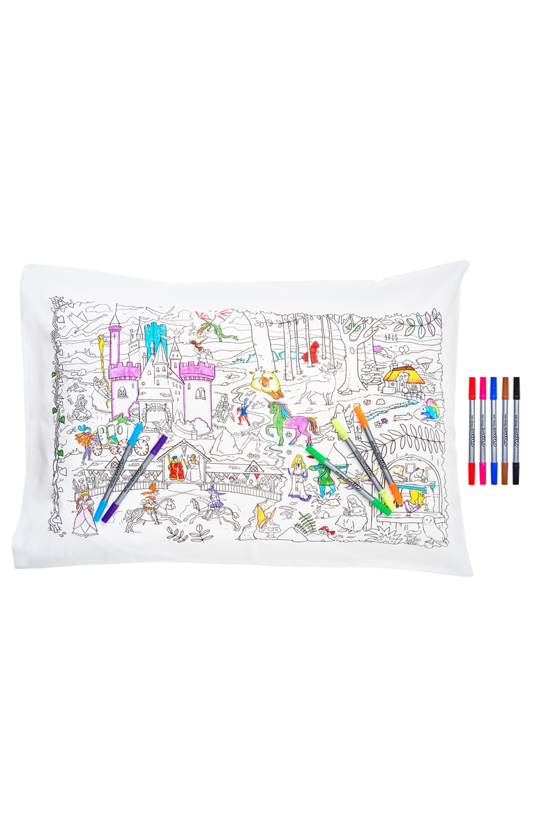 Color Your Own Pillowcase Fairytale, Main, color, White