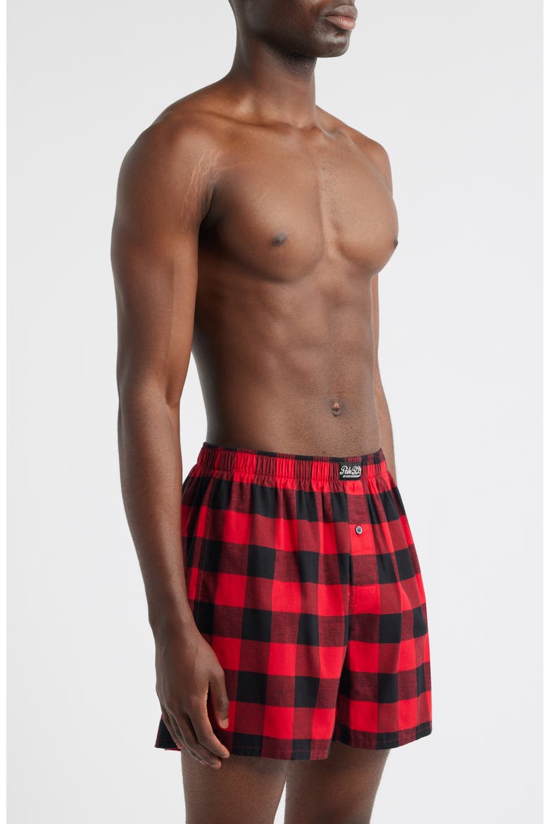 Yarn-Dyed Cotton Boxers, Alternate, color, RED POLO BLACK BUFFALO