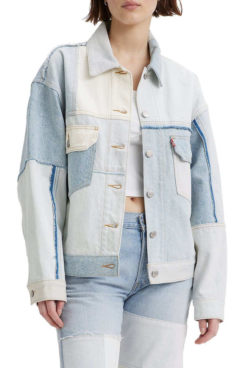 Levi's<sup>®</sup> Patchwork '90s Denim Trucker Jacket, Main, color,