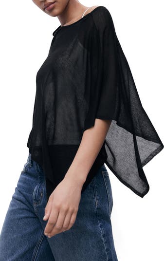 Asymmetric Knit Cape