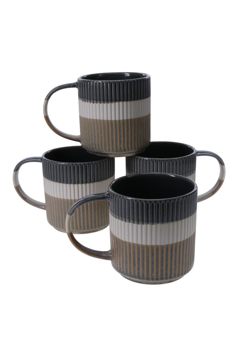 Set of 4 Tricolor Mugs, Main, color, GREY