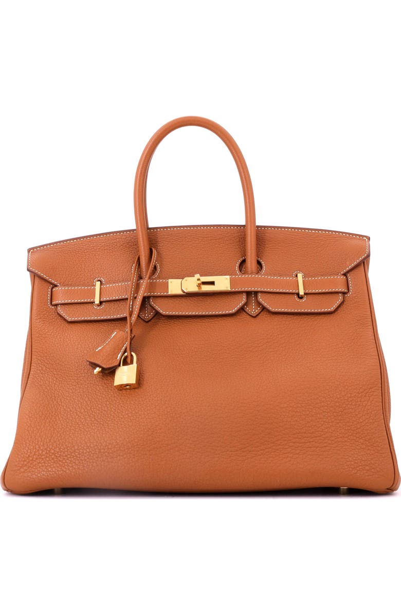 Pre-Owned Hermes Birkin Handbag Brown Togo with Gold Hardware 35, Main, color, Gold