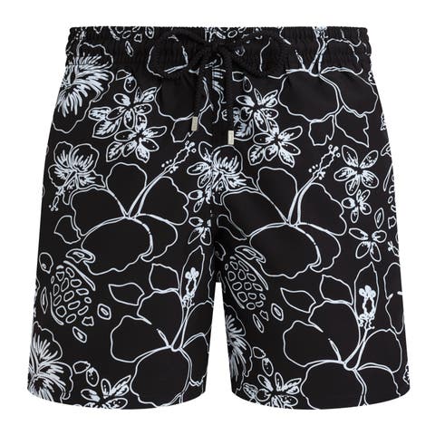 Men Swim Shorts Tropical Turtles Ink