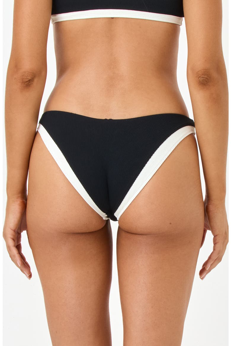 Alex Stripe Full Coverage Swim Bottoms, Alternate, color, BLACK/ CREAM