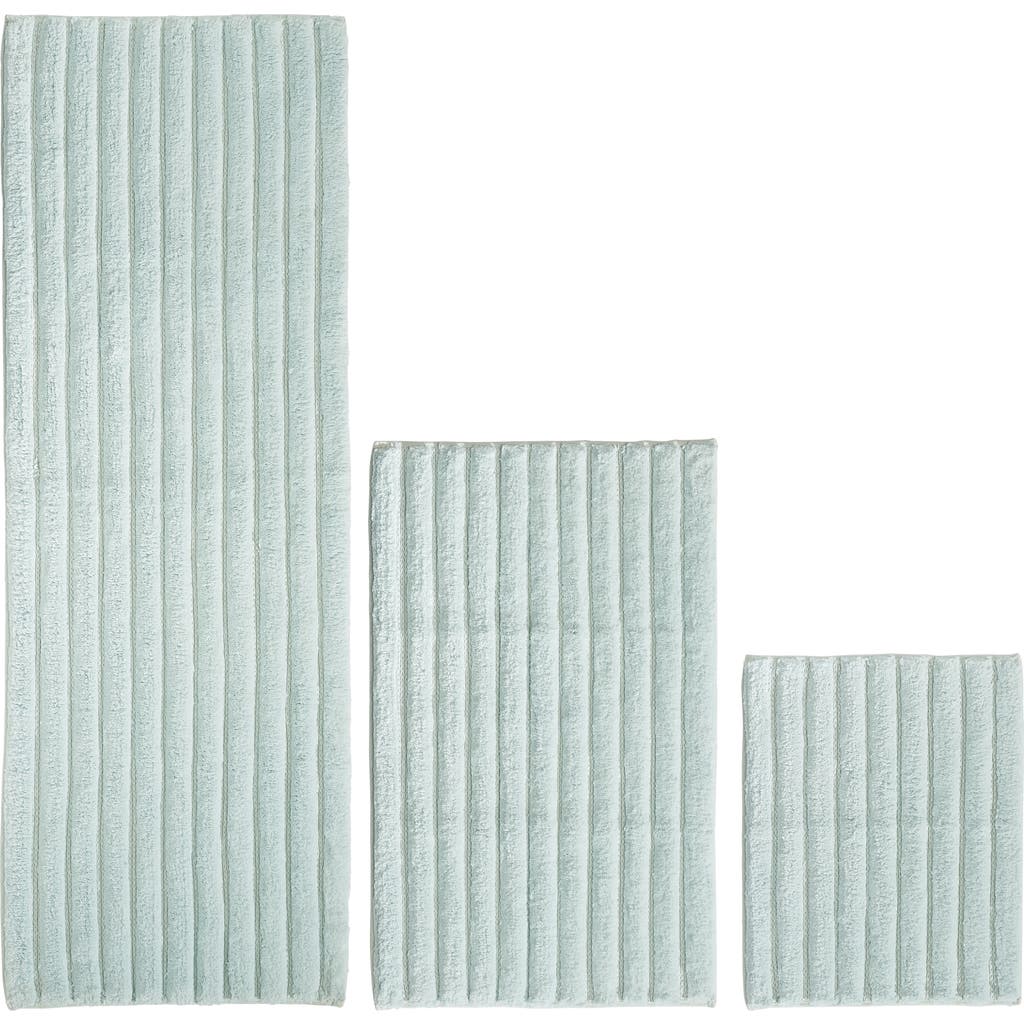 mDesign Cotton Spa Mat Rug for Bathroom, Varied Sizes, Set of 3 - Water Blue  product