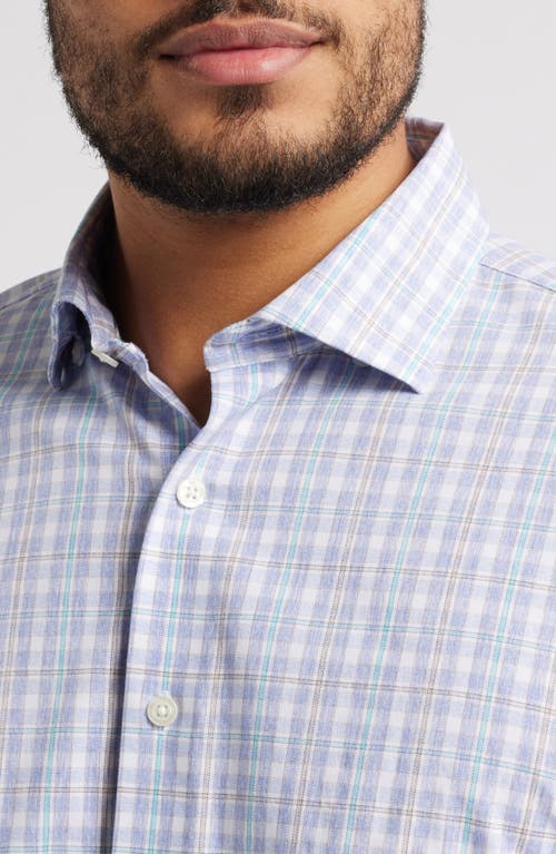 Johnnie-o Bruin Plaid Performance Button-up Shirt In Seychelles