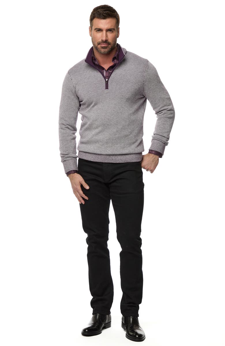 Robert Graham Shane Quarter Zip Pullover, Alternate, color, Dark Purple