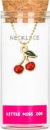 Little Miss Zoe Cherry Charm Necklace in Gift Bottle
