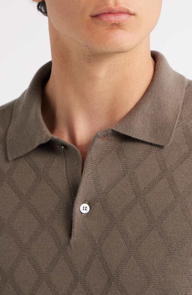 Canali Wool Polo Sweater, Alternate, color, Brown