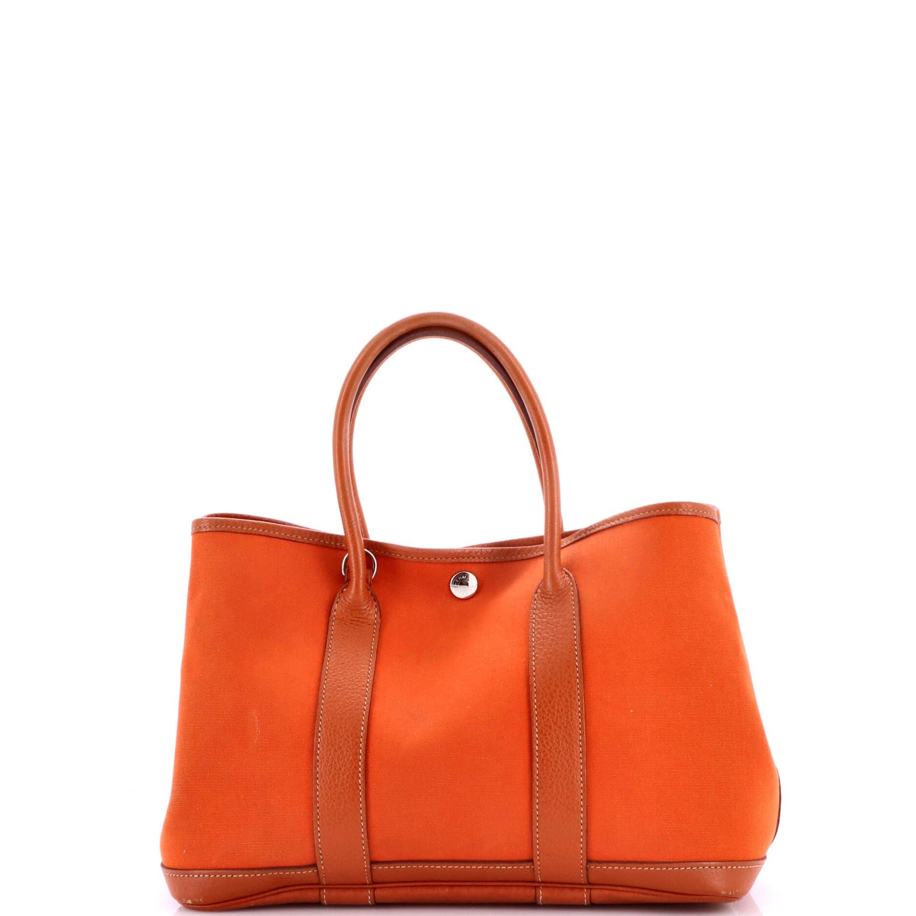 Pre-Owned Hermes Garden Party Tote Toile and Leather 30, Alternate, color, Potiron