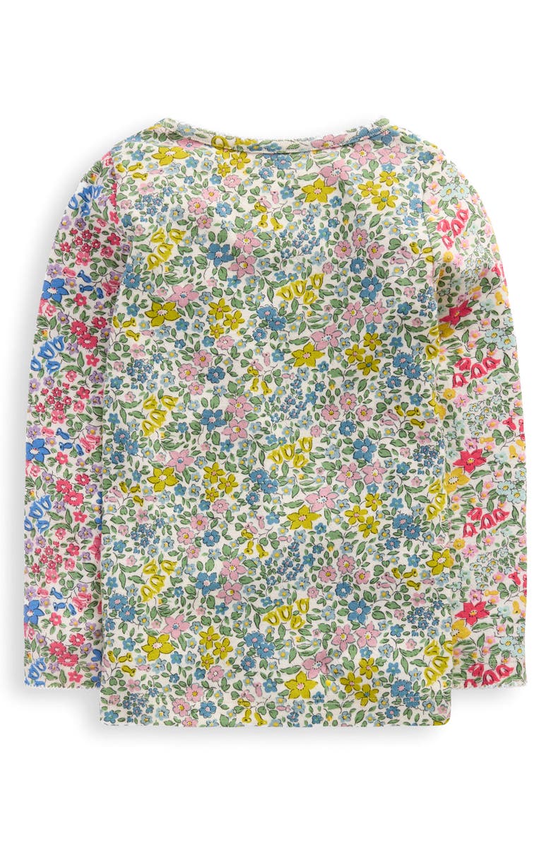 Mini Boden Kids' Floral Pointelle Long Sleeve T-Shirt, Alternate, color, Hotchpotch Floral
