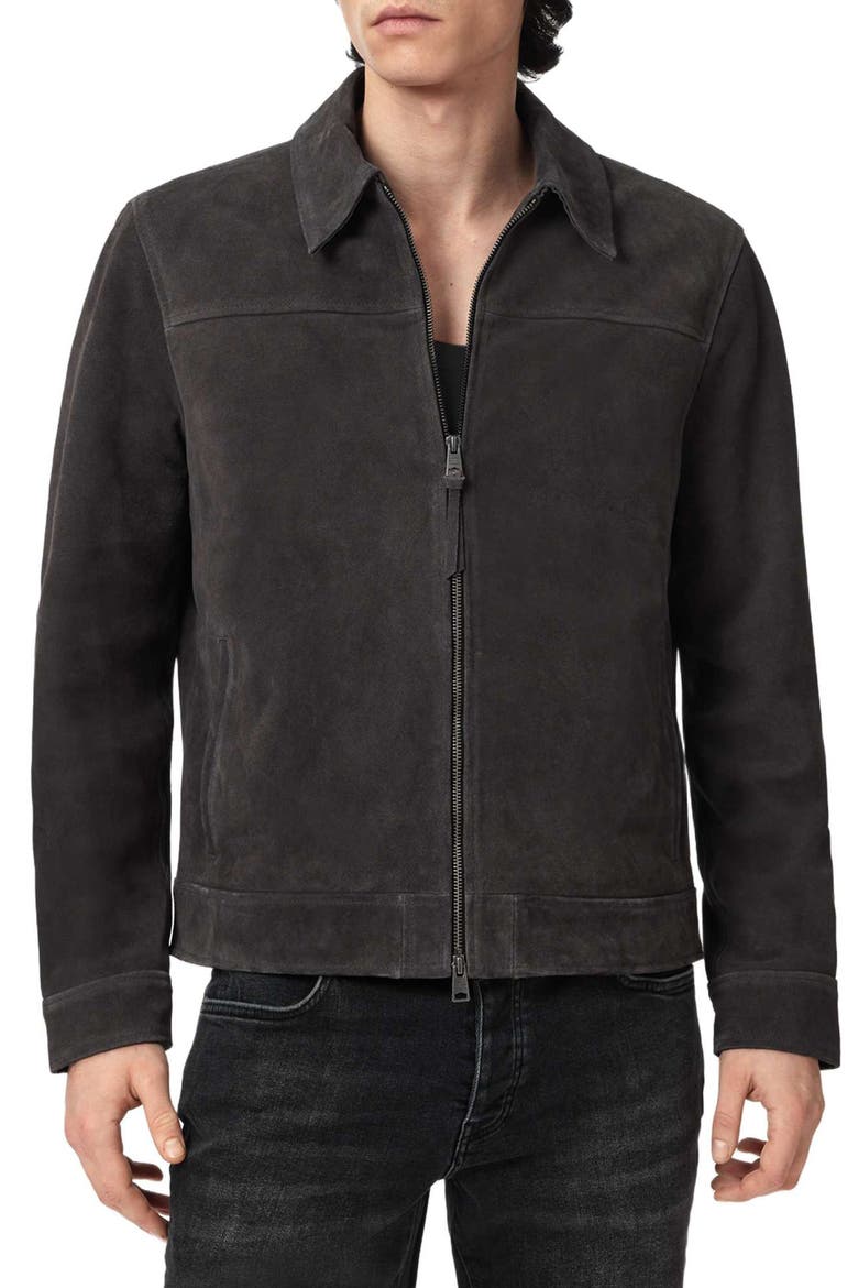 Rhone Suede Jacket, Main, color, ANTHRACITE GREY