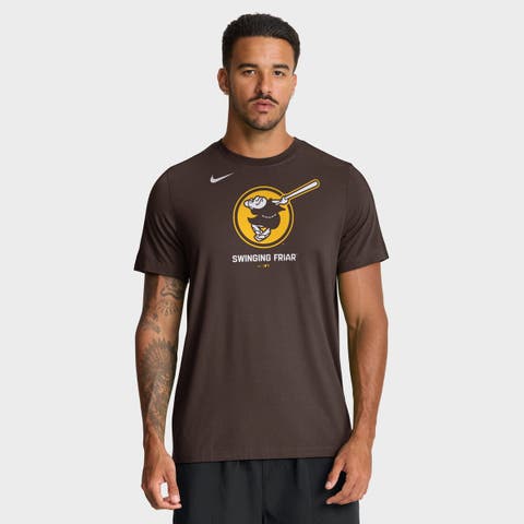 Men's Nike  Brown San Diego Padres Tri-Blend Logo T-Shirt