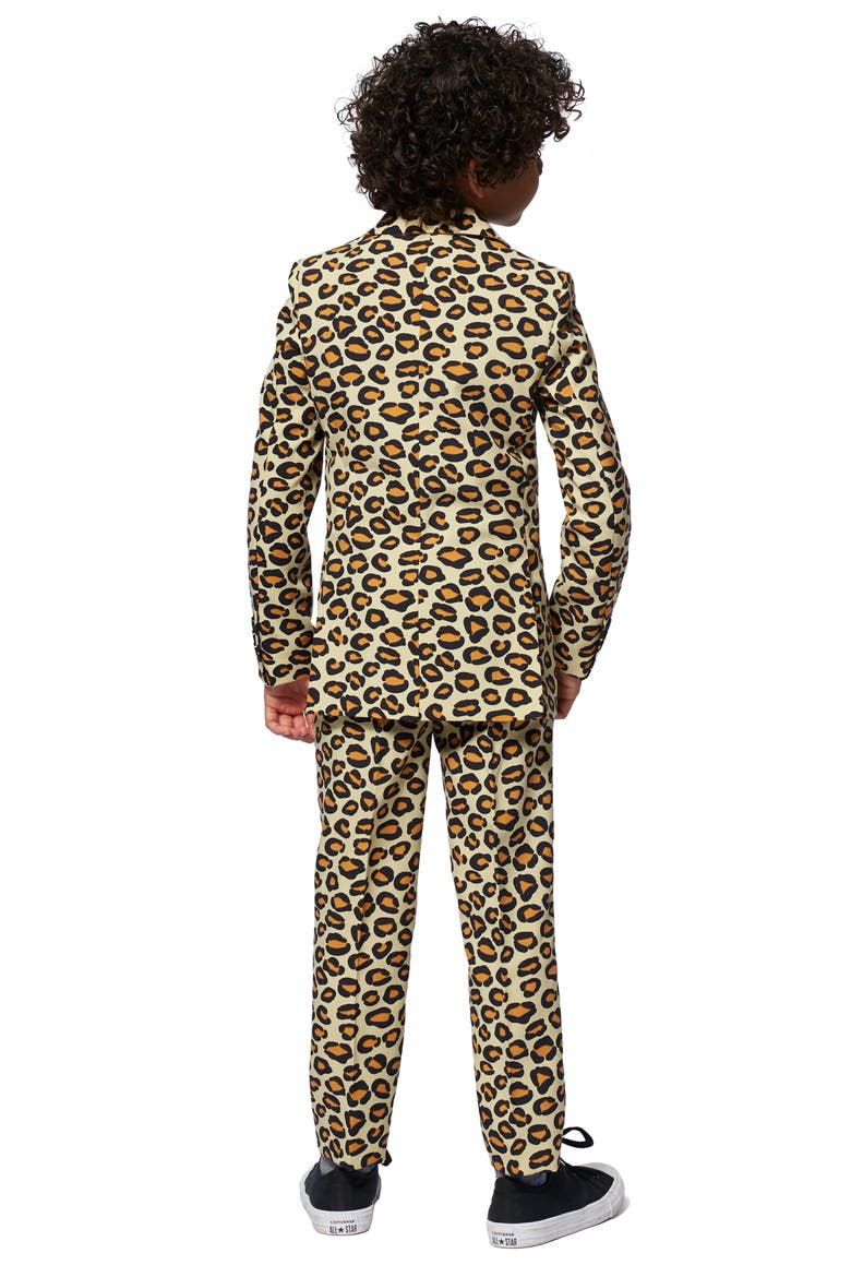 Kids' The Jag Two-Piece Suit with Tie, Alternate, color, LEOPARD