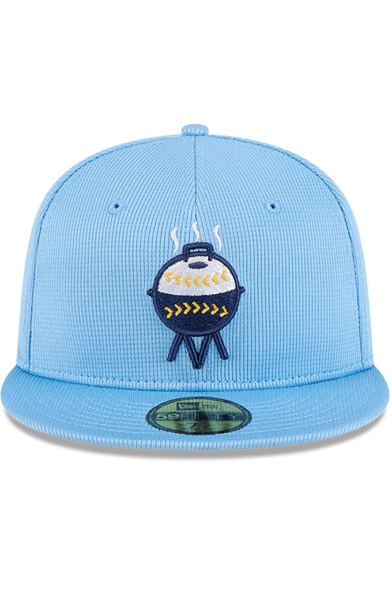 New Era Men's New Era Light Blue Milwaukee Brewers City Connect Batting Practice 59FIFTY Fitted Hat, Alternate, color, 