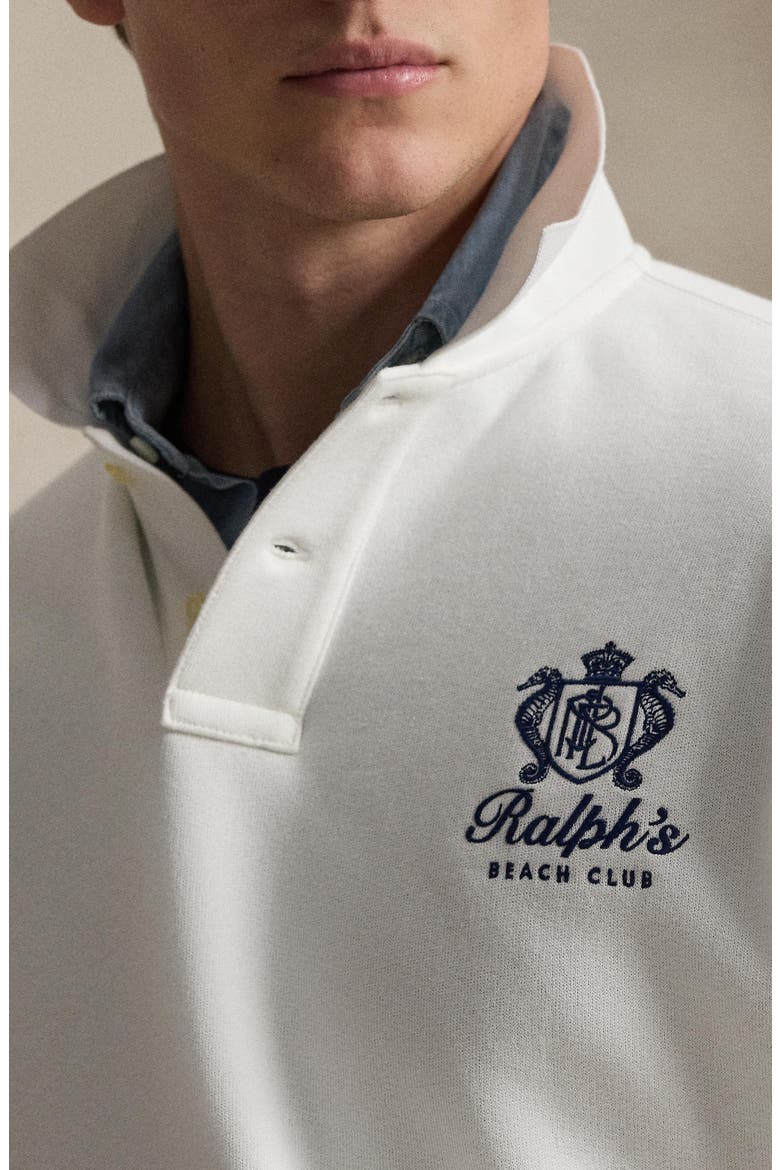 Relaxed Fit Fleece Polo Sweatshirt, Alternate, color, WHITE