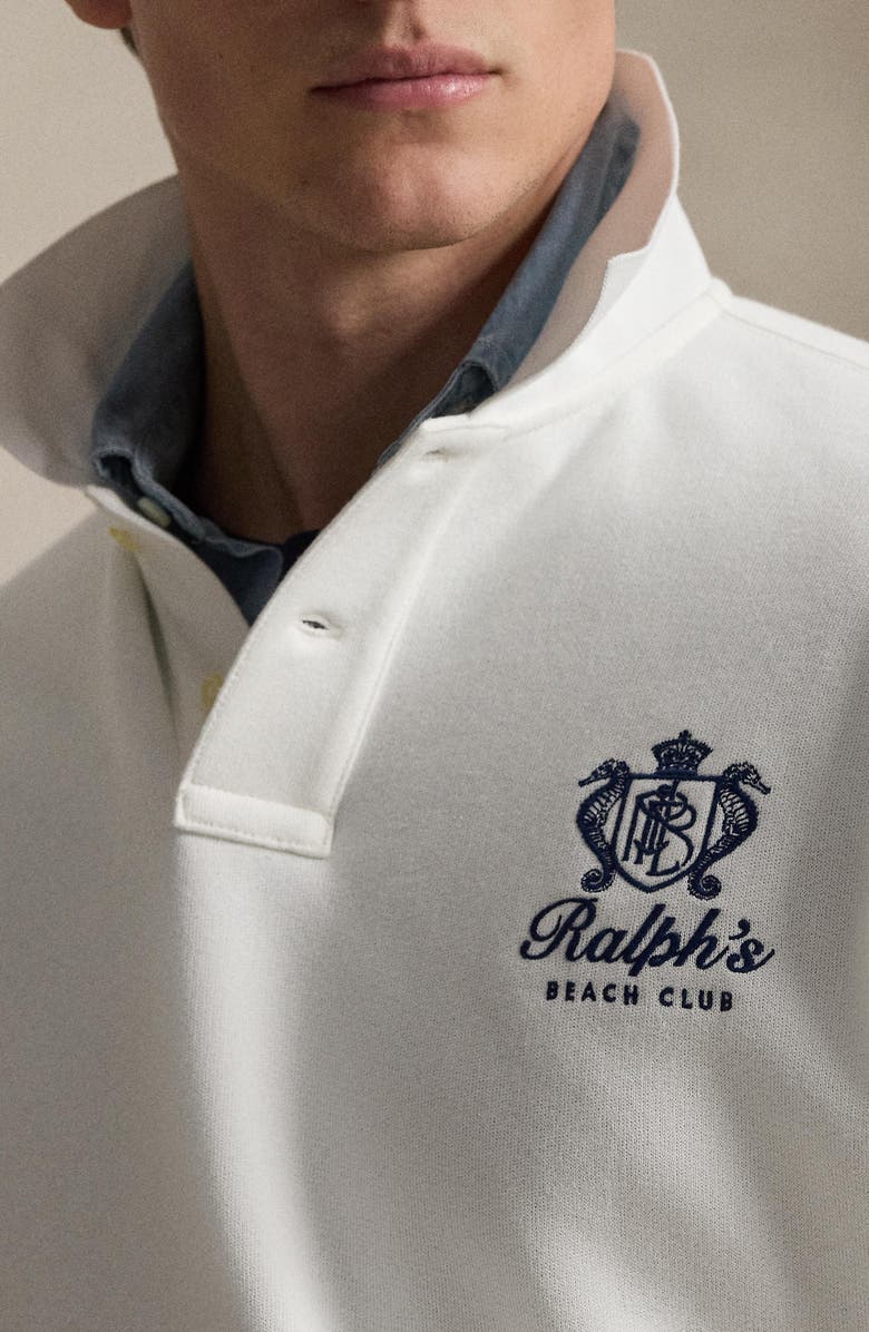 Polo Ralph Lauren Relaxed Fit Fleece Polo Sweatshirt, Alternate, color, White