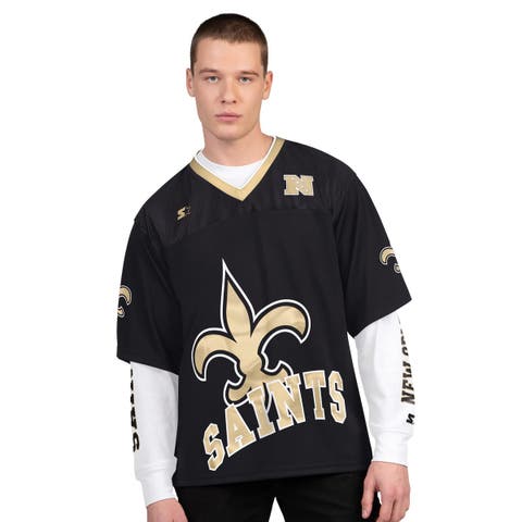 Men's Starter Black/White New Orleans Saints Short Sleeve & Long Sleeve T-Shirt Combo Pack