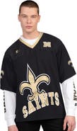 STARTER Men's Starter Black/White New Orleans Saints Short Sleeve & Long Sleeve T-Shirt Combo Pack