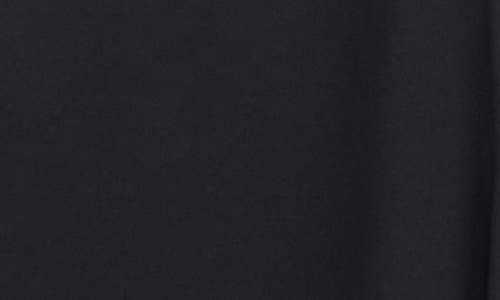 Luxely Beach Crepe Asymmetric Midi Dress In Black
