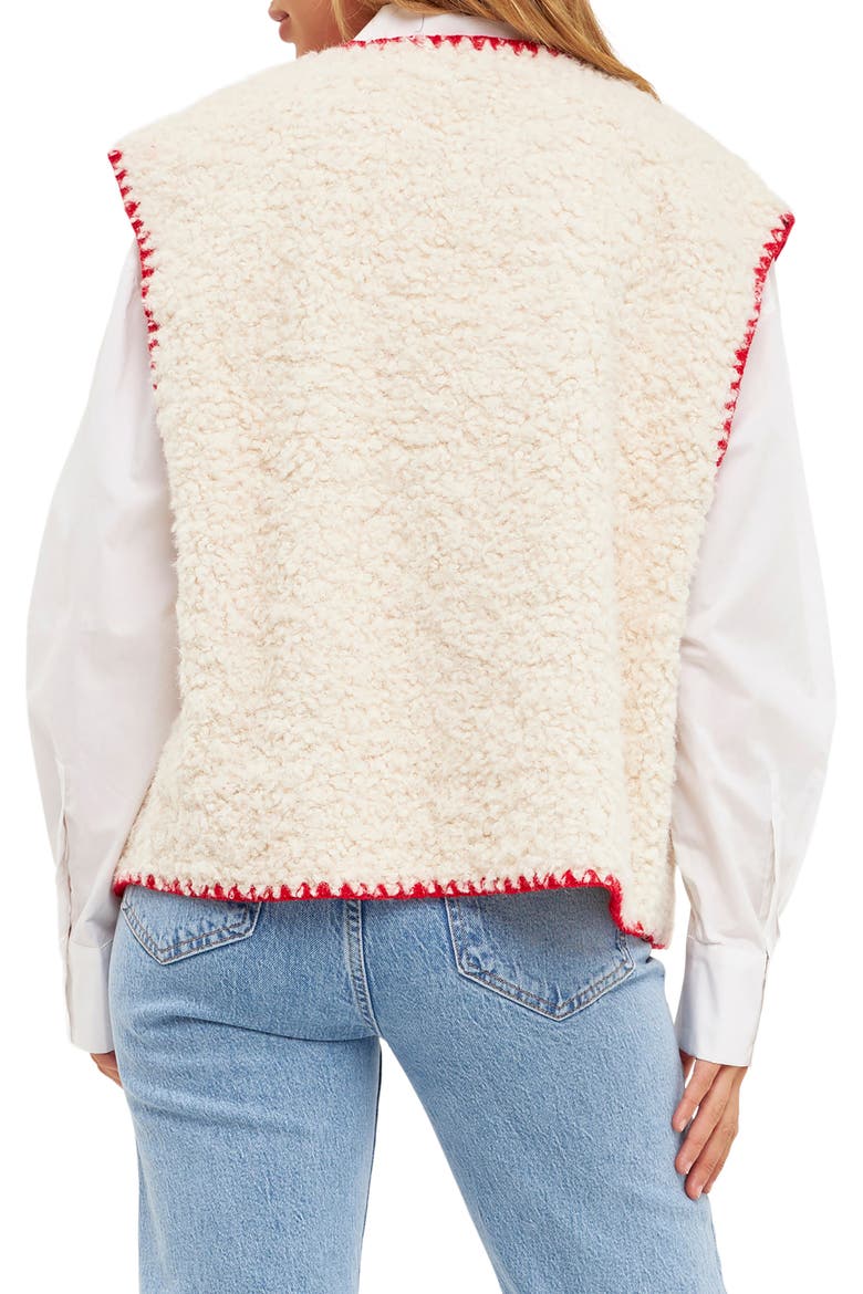 Premium Faux Shearling Vest, Alternate, color, IVORY