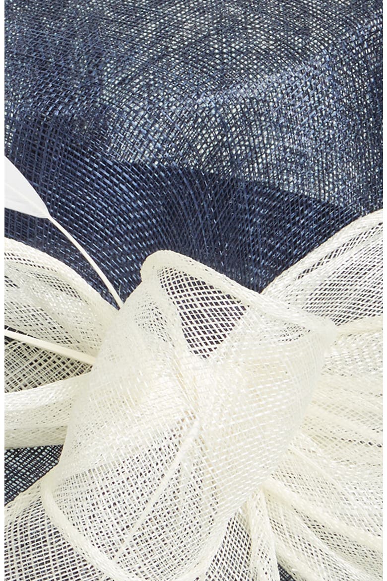 Asymmetrical Sinamay Derby Hat, Alternate, color, NAVY- COMBO