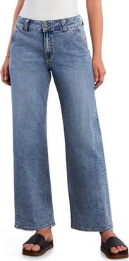 Wash Lab Denim Kellie High Waist Relaxed Straight Leg Jeans