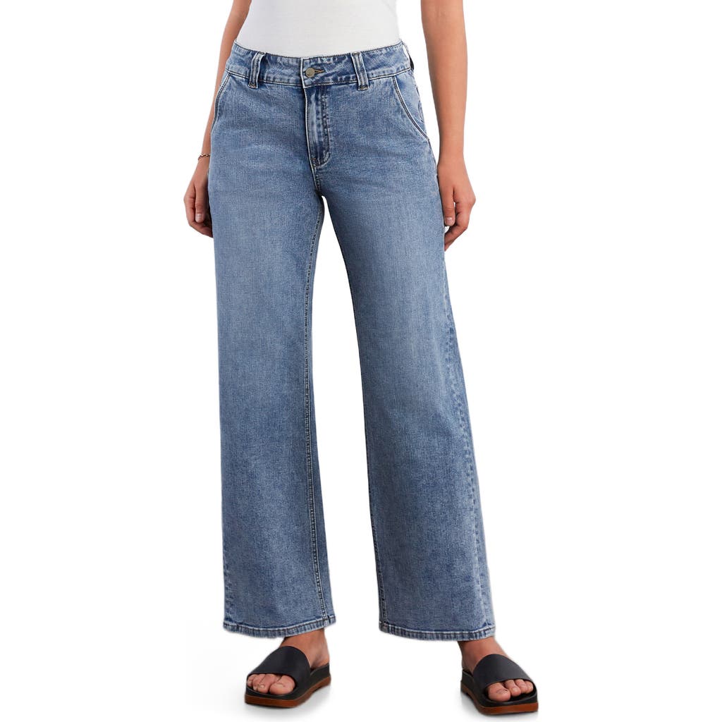 Wash Lab Denim Kellie High Waist Relaxed Straight Leg Jeans In Blue