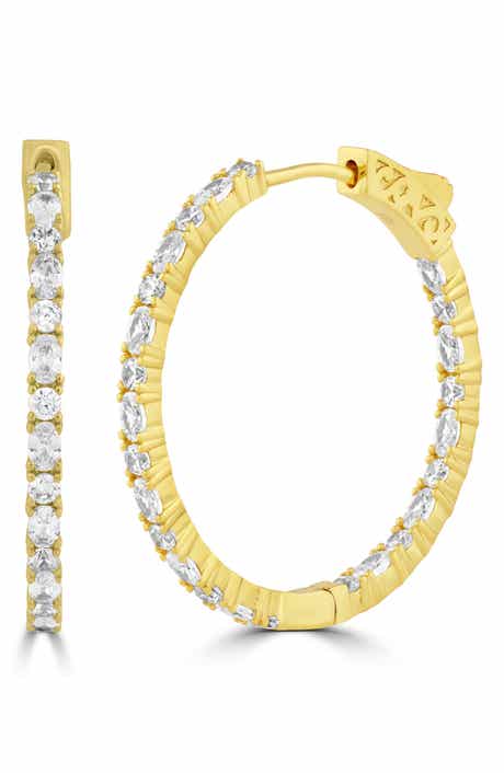 Cubic Zirconia Hoop Earrings