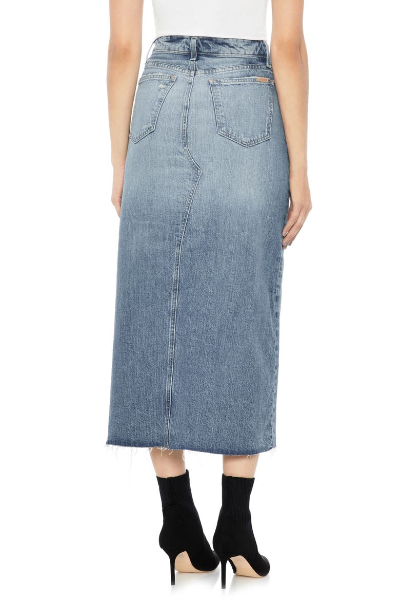 High Waist Long Denim Skirt, Alternate, color, ALESSA