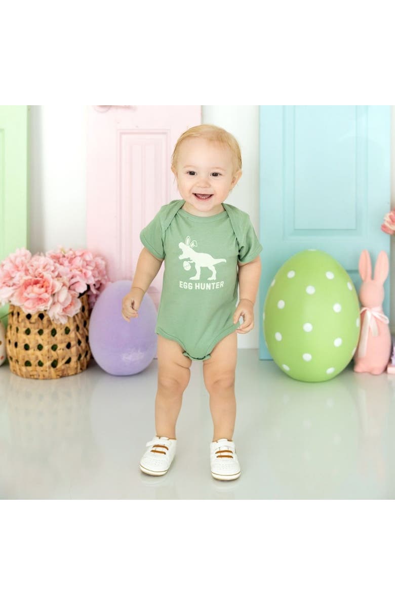 Sweet Wink Egg Hunter Easter Short Sleeve Bodysuit, Alternate, color, Sage