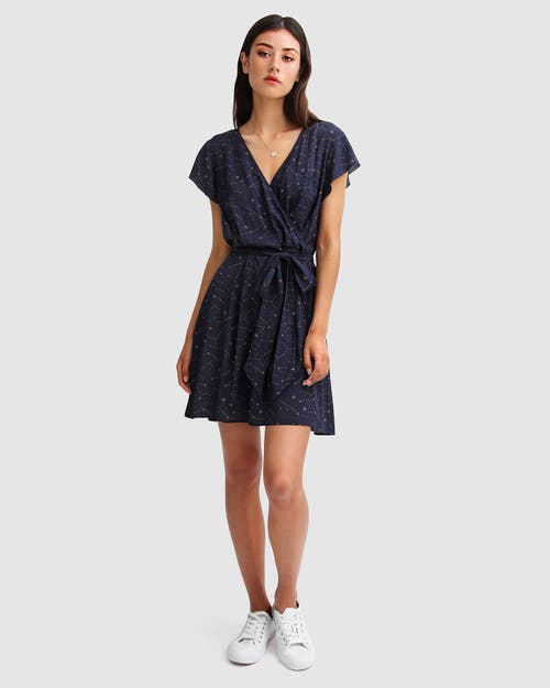 Belle & Bloom I'm The Star Wrap Dress In Navy