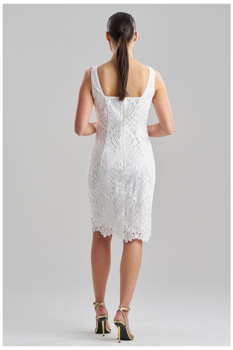 Leaflet Lace Tank Sheath Dress, Alternate, color, WHITE