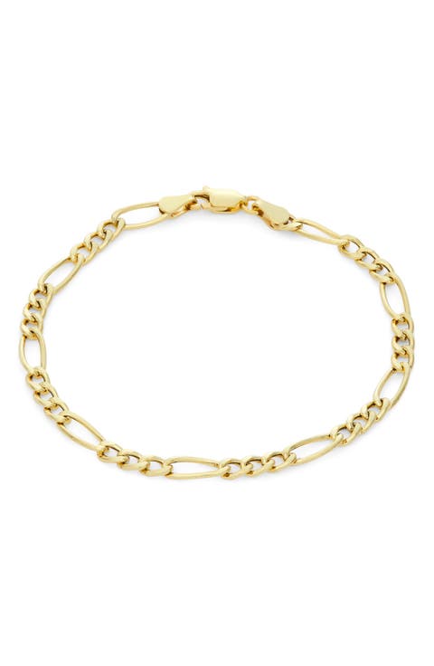 Sterling Silver Figaro Chain Bracelet