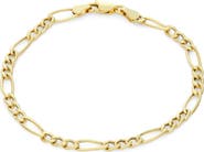 FZN Sterling Silver Figaro Chain Bracelet